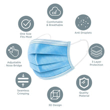 Load image into Gallery viewer, Generise 3-Ply Disposable Protective Face Masks – Packs of 50, 100, or 150 – Free UK Postage