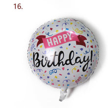 Load image into Gallery viewer, Large 18" Inch Happy Birthday Party Balloons with String and Straw