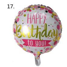 Load image into Gallery viewer, Large 18" Inch Happy Birthday Party Balloons with String and Straw