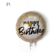 Load image into Gallery viewer, Large 18" Inch Happy Birthday Party Balloons with String and Straw
