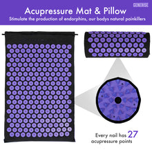 Load image into Gallery viewer, Generise Acupressure Mat With Pillow & Bag - Bed Of Spikes!