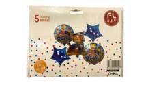 Load image into Gallery viewer, 5-Piece Happy Birthday Cartoon Character Balloons – Large, Vibrant & Fun – Free UK Delivery!