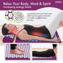 Load image into Gallery viewer, Generise Acupressure Mat With Pillow & Bag - Bed Of Spikes!