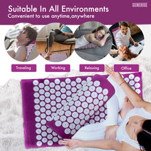 Load image into Gallery viewer, Generise Acupressure Mat With Pillow & Bag - Bed Of Spikes!