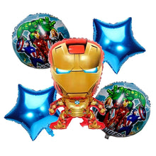 Load image into Gallery viewer, 5-Piece Happy Birthday Cartoon Character Balloons – Large, Vibrant & Fun – Free UK Delivery!