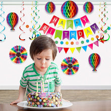 Load image into Gallery viewer, The Ultimate Happy Birthday Banner and Honeycomb Decoration Set