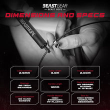 Load image into Gallery viewer, Beast Gear Adult Adjustable Steel Speed Jump Skipping Rope
