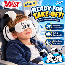 Load image into Gallery viewer, Relaxeazzz Asterix Idefix (Dogmatix) 2-in-1 Travel Pillow &amp; Eye Mask – Kids &amp; Adults