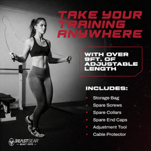 Load image into Gallery viewer, Beast Gear Adult Adjustable Steel Speed Jump Skipping Rope