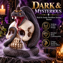 Load image into Gallery viewer, Puckator Skull &amp; Snake Backflow Incense Burner