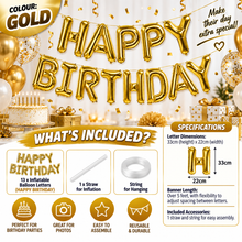 Load image into Gallery viewer, Large Inflatable Happy Birthday Balloon Banner – 11 Colours – Free UK Postage