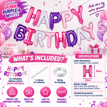 Load image into Gallery viewer, Large Inflatable Happy Birthday Balloon Banner – 11 Colours – Free UK Postage