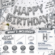 Load image into Gallery viewer, Large Inflatable Happy Birthday Balloon Banner – 11 Colours – Free UK Postage