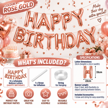Load image into Gallery viewer, Large Inflatable Happy Birthday Balloon Banner – 11 Colours – Free UK Postage