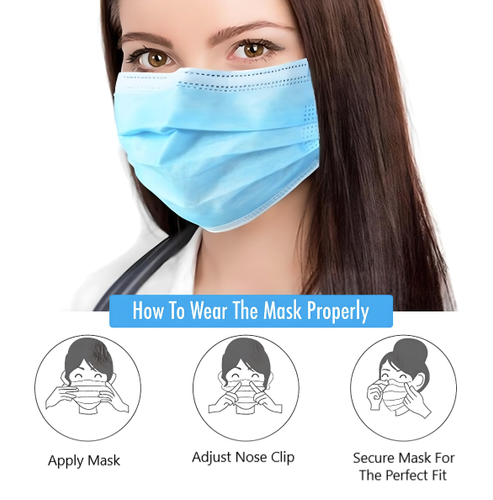 Generise 3-Ply Disposable Protective Face Masks – Packs of 50, 100, or 150 – Free UK Postage