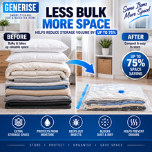 Load image into Gallery viewer, Generise Vacuum Compression Storage Bag 50cm x 70cm – Space Saving Vacuum Seal Bag