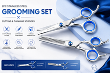Load image into Gallery viewer, Generise Professional 2pc Stainless Steel Hairdressing Scissor Set – Cutting &amp; Thinning Scissors