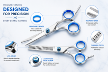 Load image into Gallery viewer, Generise Professional 2pc Stainless Steel Hairdressing Scissor Set – Cutting &amp; Thinning Scissors
