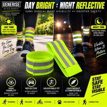 Load image into Gallery viewer, Generise Hi Vis Reflective Arm &amp; Ankle Bands – Adjustable Safety Bands for Running, Walking &amp; Cycling