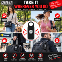 Load image into Gallery viewer, Self Defence Personal Safety Alarm 125dB with LED Flash Light &amp; Carry Clip – Black