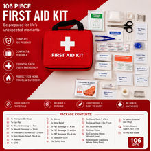 Load image into Gallery viewer, 106 Piece First Aid Kit with Carry Bag
