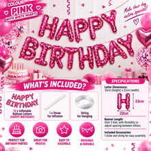 Load image into Gallery viewer, Large Inflatable Happy Birthday Balloon Banner – 11 Colours – Free UK Postage