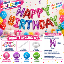 Load image into Gallery viewer, Large Inflatable Happy Birthday Balloon Banner – 11 Colours – Free UK Postage