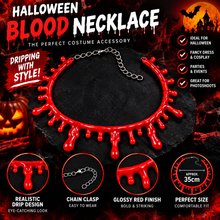 Load image into Gallery viewer, Halloween Blood Drip Necklace – Red Fancy Dress Choker Costume Accessory
