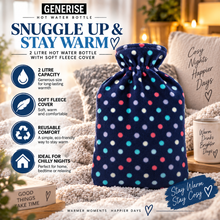 Load image into Gallery viewer, Generise 2 Litre Hot Water Bottle with Soft Fleece Covers