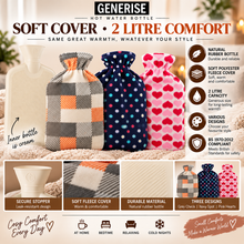 Load image into Gallery viewer, Generise 2 Litre Hot Water Bottle with Soft Fleece Covers