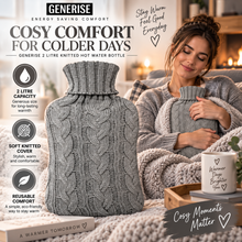 Load image into Gallery viewer, Generise Hot Water Bottles - 2 Litre Knitted &amp; Energy Saving
