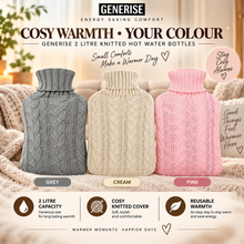 Load image into Gallery viewer, Generise Hot Water Bottles - 2 Litre Knitted &amp; Energy Saving