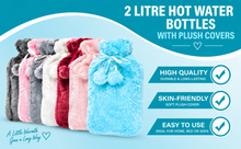 Load image into Gallery viewer, Generise Hot Water Bottles - 2 Litre with Plush Cover