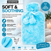 Load image into Gallery viewer, Generise Hot Water Bottles - 2 Litre with Plush Cover