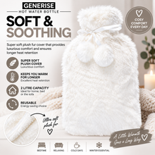 Load image into Gallery viewer, Generise Hot Water Bottles - 2 Litre with Plush Cover