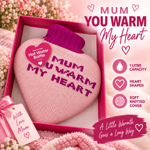 Load image into Gallery viewer, Generise Hot Water Bottle - 1 Litre Heart Shaped with Cover