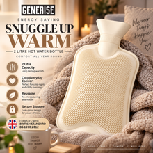 Load image into Gallery viewer, Generise Energy Saving 2 Litre Hot Water Bottle – Reusable Rubber Hot Water Bottle