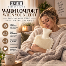 Load image into Gallery viewer, Generise Energy Saving 2 Litre Hot Water Bottle – Reusable Rubber Hot Water Bottle