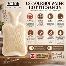 Load image into Gallery viewer, Generise Energy Saving 2 Litre Hot Water Bottle – Reusable Rubber Hot Water Bottle