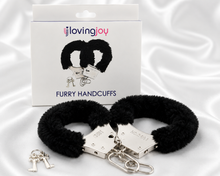 Load image into Gallery viewer, Loving Joy Furry Handcuffs | Soft, Playful &amp; Adjustable (Black, Pink &amp; Red)