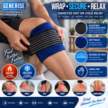 Load image into Gallery viewer, Generise 'Compress and Wrap' Hot and Cold Gel Pack - Navy Blue Wrap