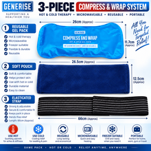 Load image into Gallery viewer, Generise 'Compress and Wrap' Hot and Cold Gel Pack - Navy Blue Wrap