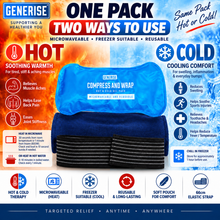 Load image into Gallery viewer, Generise 'Compress and Wrap' Hot and Cold Gel Pack - Navy Blue Wrap