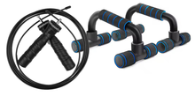 Load image into Gallery viewer, Generise Home Fitness Kit – Speed Skipping Rope &amp; Push-Up Bars Set