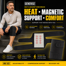 Load image into Gallery viewer, Generise Heat &amp; Magnet Knee Brace – Adjustable Neoprene Knee Support