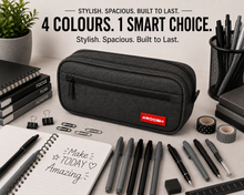 Load image into Gallery viewer, Aroosh All Ages Premium Quality Pencil Cases – Spacious, Durable &amp; Stylish - Triple Pocket &amp; 4 Colours!