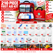 Load image into Gallery viewer, Generise 210 Piece First Aid Kit – Comprehensive Emergency Essentials for Home, Car, Travel &amp; Outdoor Use