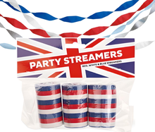 Load image into Gallery viewer, British Patriot Party Streamers 3 Pack – Vibrant &amp; Festive – Free Delivery!