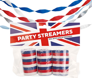 British Patriot Party Streamers 3 Pack – Vibrant & Festive – Free Delivery!