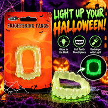 Load image into Gallery viewer, Halloween Spooky Vampire Fangs – Fake Teeth or Glow in the Dark Mouthpiece – Fancy Dress Accessories